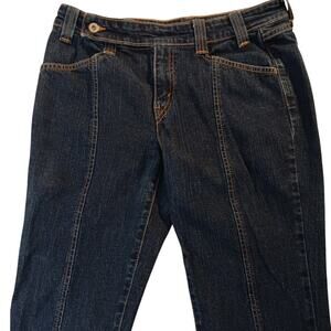 Levis Vintage Jeans Classic Womens 9 JR 31X32 Dark Wash Seams Boot Flare Y2K